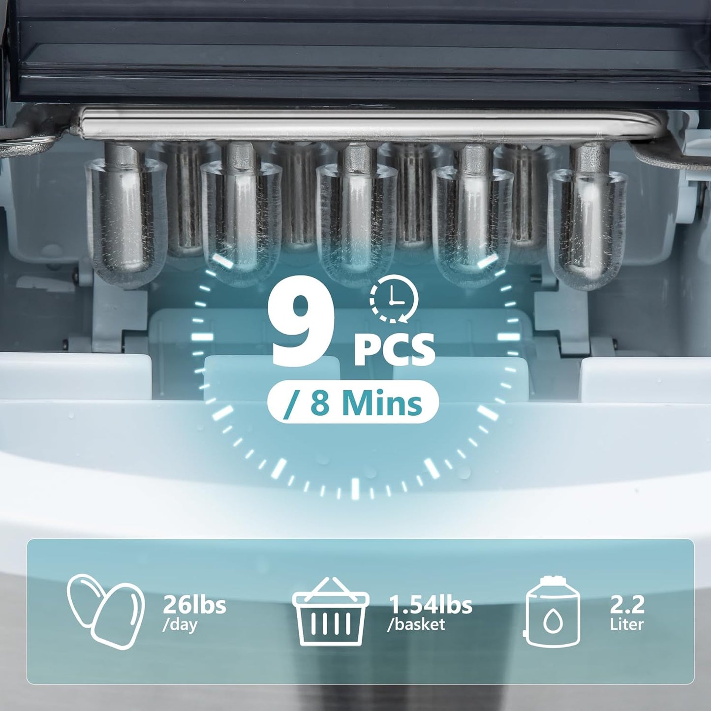 🥶 Euhomy Nugget Ice Maker – 34 lb/Day Sonic Ice Machine | Ready in 6 Min 🎉
