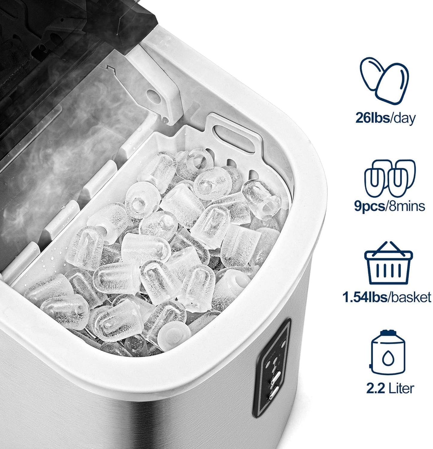 🥶 Euhomy Nugget Ice Maker – 34 lb/Day Sonic Ice Machine | Ready in 6 Min 🎉