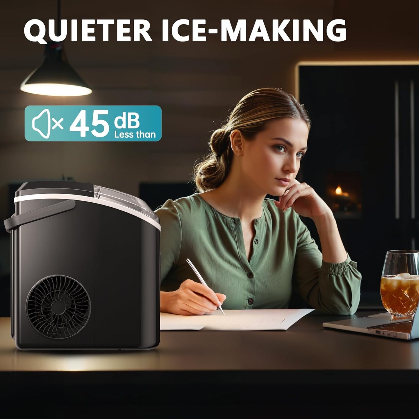 🥶 Euhomy Nugget Ice Maker – 34 lb/Day Sonic Ice Machine | Ready in 6 Min 🎉