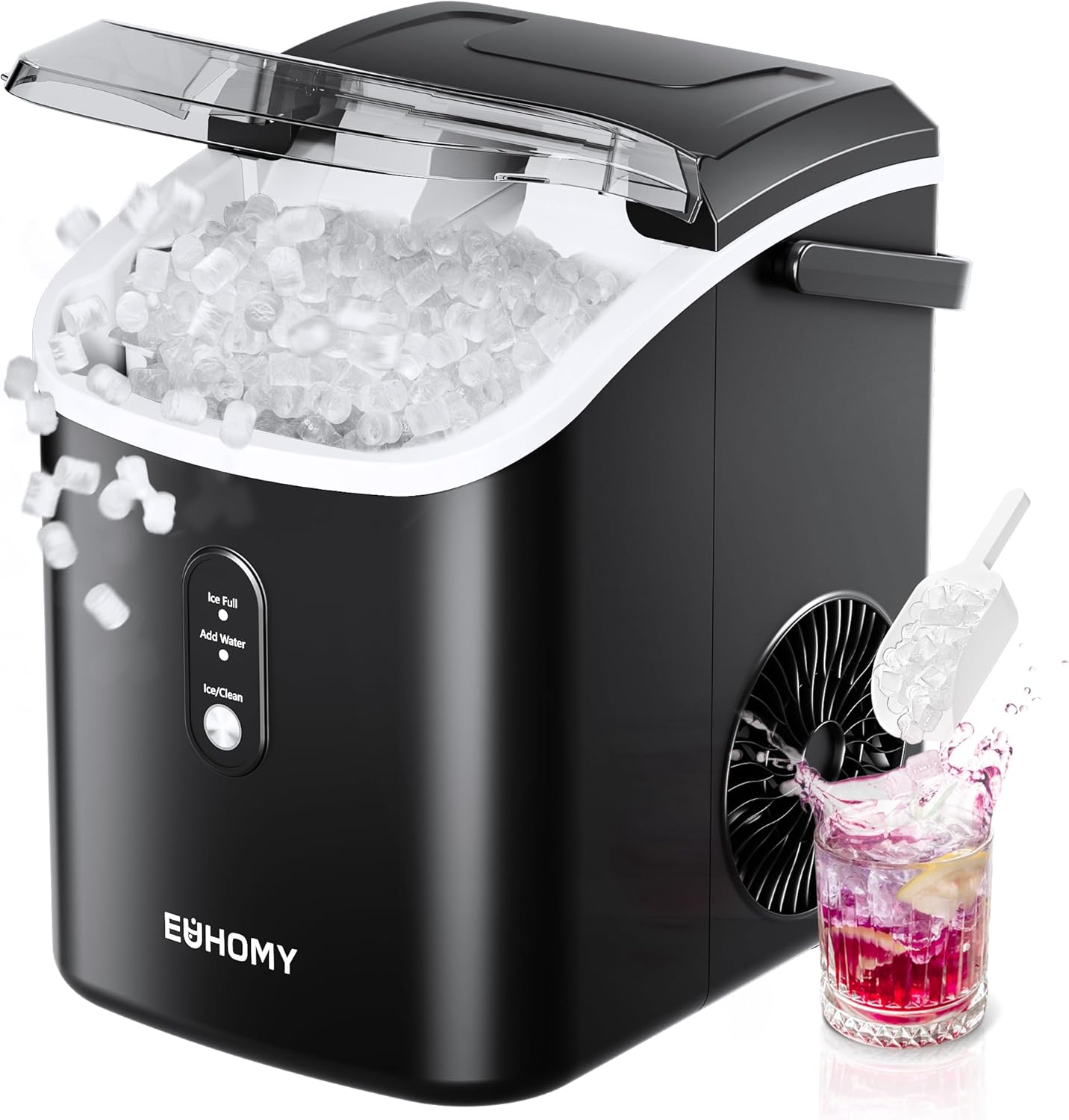 🥶 Euhomy Nugget Ice Maker – 34 lb/Day Sonic Ice Machine | Ready in 6 Min 🎉