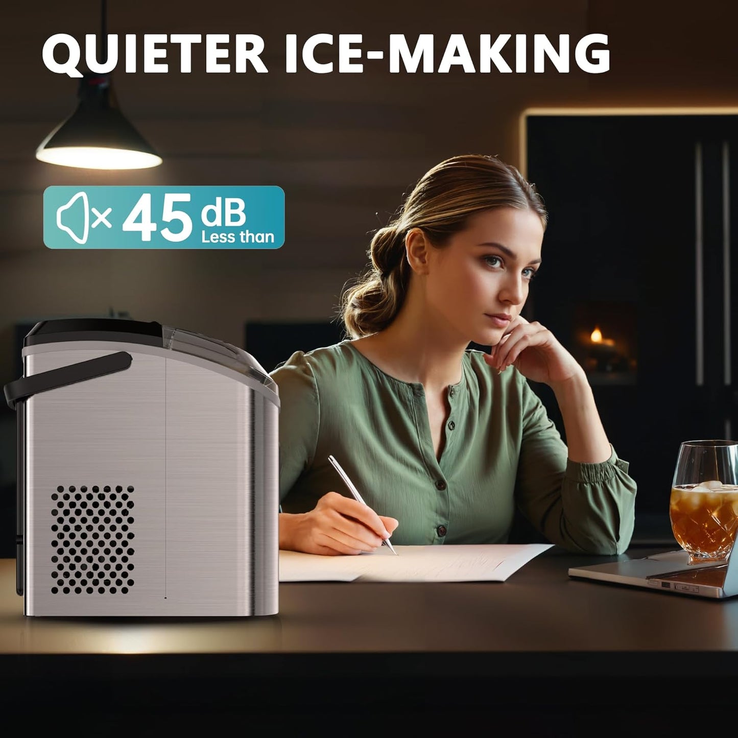 🥶 Euhomy Nugget Ice Maker – 34 lb/Day Sonic Ice Machine | Ready in 6 Min 🎉