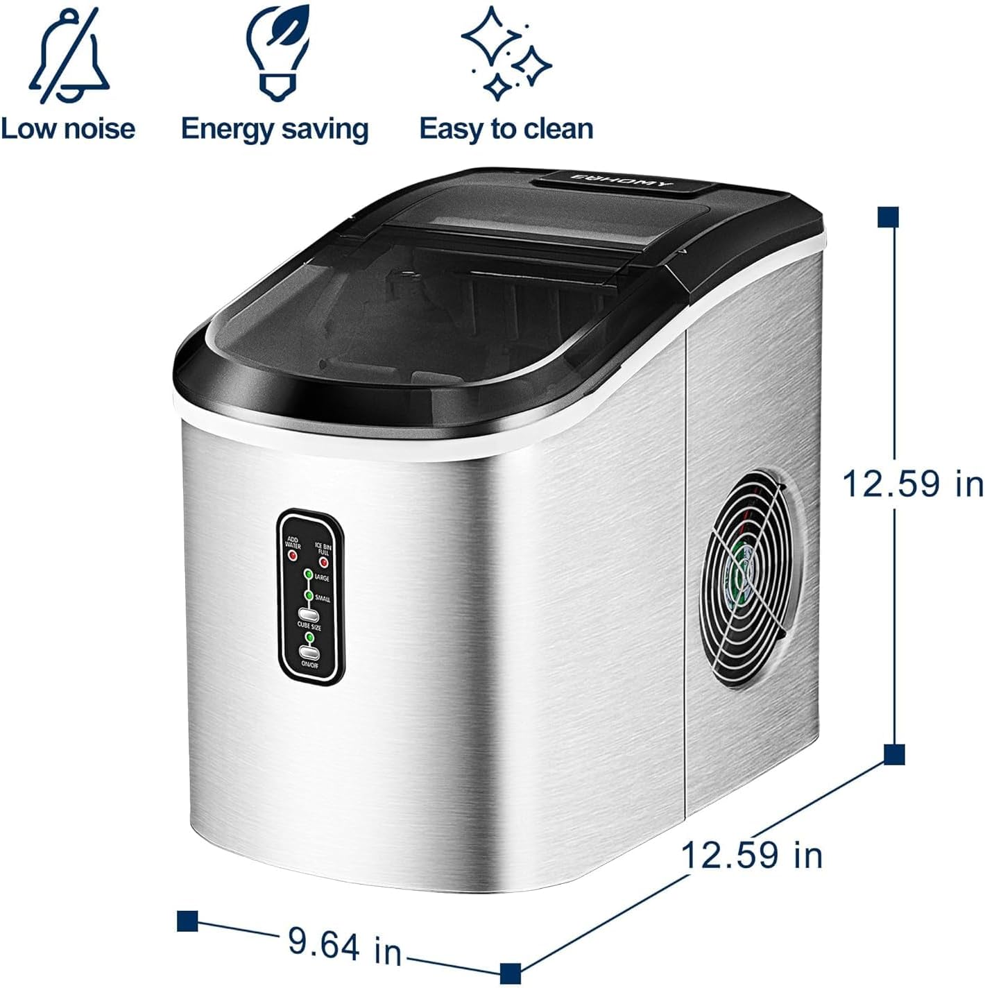 🥶 Euhomy Nugget Ice Maker – 34 lb/Day Sonic Ice Machine | Ready in 6 Min 🎉