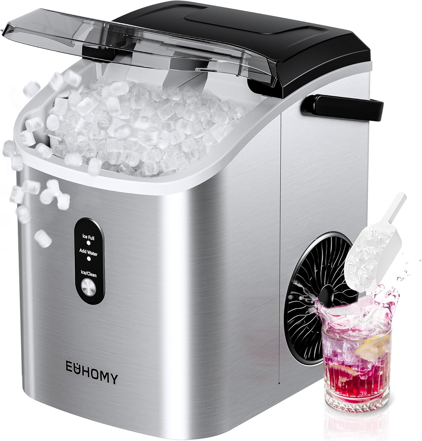 🥶 Euhomy Nugget Ice Maker – 34 lb/Day Sonic Ice Machine | Ready in 6 Min 🎉