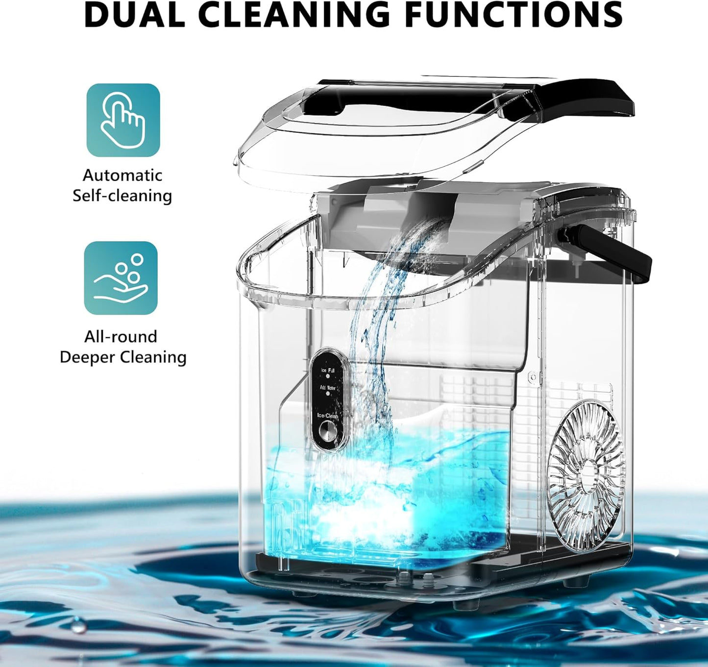 🥶 Euhomy Nugget Ice Maker – 34 lb/Day Sonic Ice Machine | Ready in 6 Min 🎉